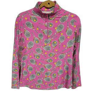 NWOT IBKUL UPF 50+ Pink Long Sleeve M Shirt Tennis Racquet Ball Cool Quick Dry